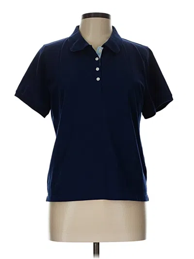 Pre-owned J.crew Factory Store Short Sleeve Polo Shirt In Blue