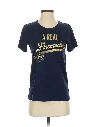 Pre-owned J.crew Factory Store Short Sleeve T-shirt In Blue