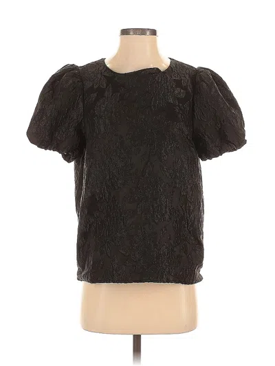 Pre-owned J.crew Factory Store Short Sleeve Top Black Keyhole Neckline Tops