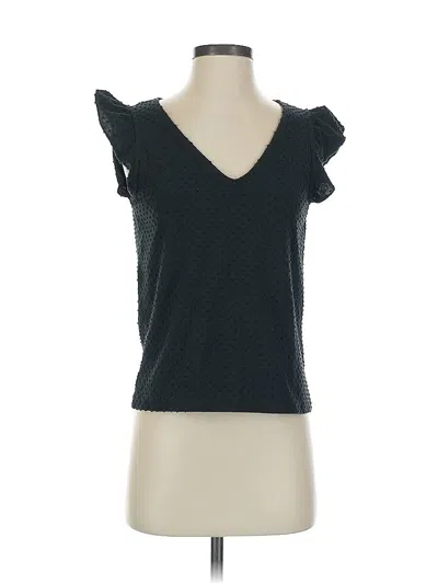 Pre-owned J.crew Factory Store Short Sleeve Top Black Sweetheart Neckline Tops