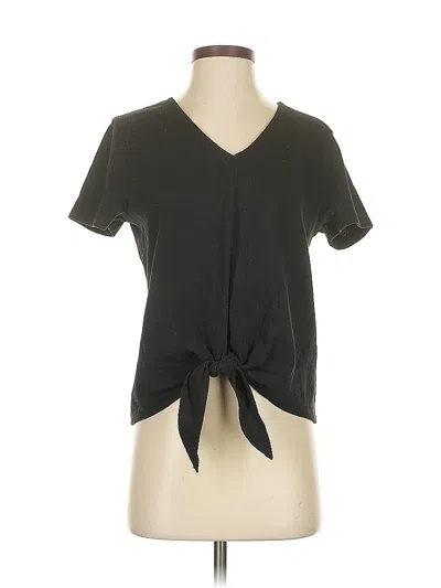 Pre-owned J.crew Factory Store Short Sleeve Top Black V Neck Tops