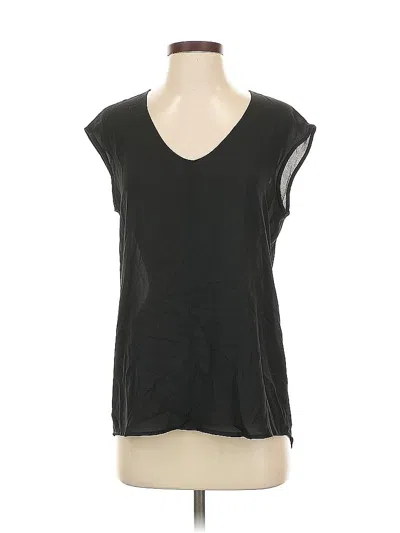 Pre-owned J.crew Factory Store Short Sleeve Top Black V Neck Tops