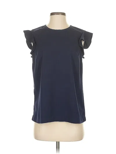 Pre-owned J.crew Factory Store Short Sleeve Top Blue Cold Shoulder Neckline Tops