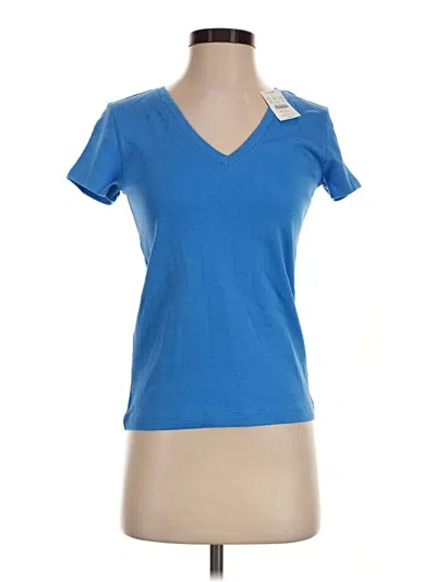 J.crew Factory Store Short Sleeve Top Blue V-neck Tops