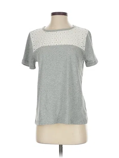 Pre-owned J.crew Factory Store Short Sleeve Top Gray Crew Neck Tops