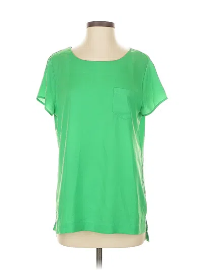 Pre-owned J.crew Factory Store Short Sleeve Top Green Scoop Neck Tops