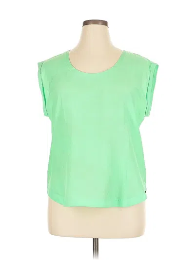 Pre-owned J.crew Factory Store Short Sleeve Top Green Scoop Neck Tops