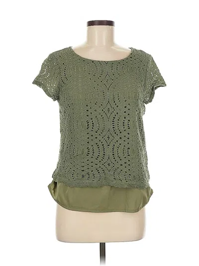 Pre-owned J.crew Factory Store Short Sleeve Top Green Scoop Neck Tops
