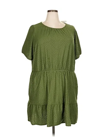 J.crew Factory Store Short Sleeve Top Green Square Neckline Tops