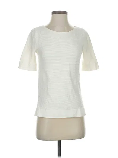 Pre-owned J.crew Factory Store Short Sleeve Top Ivory Crew Neck Tops In White