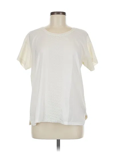 Pre-owned J.crew Factory Store Short Sleeve Top Ivory Crew Neck Tops In White