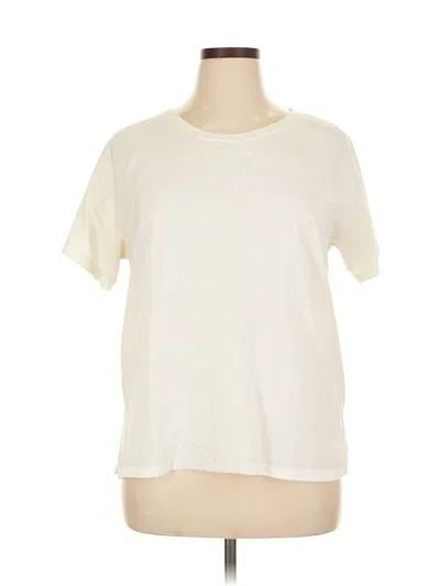 Pre-owned J.crew Factory Store Short Sleeve Top Ivory Crew Neck Tops In White