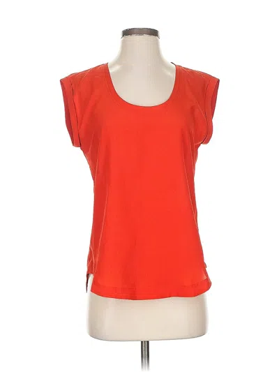 Pre-owned J.crew Factory Store Short Sleeve Top Orange Scoop Neck Tops