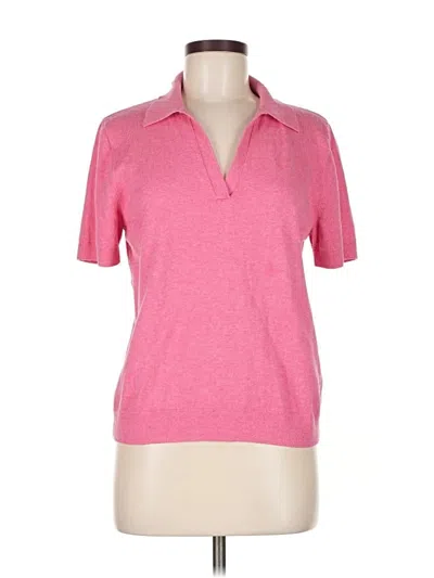 Pre-owned J.crew Factory Store Short Sleeve Top Pink Collared Neckline Tops