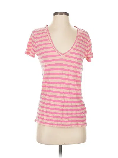 Pre-owned J.crew Factory Store Short Sleeve Top Pink V Neck Tops