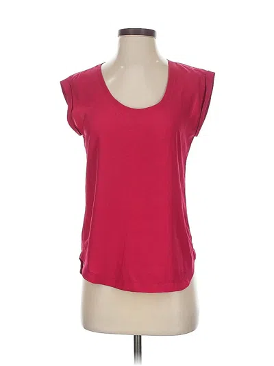 Pre-owned J.crew Factory Store Short Sleeve Top Red Scoop Neck Tops