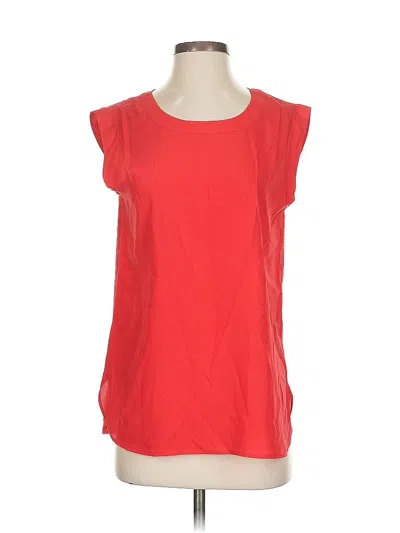 Pre-owned J.crew Factory Store Short Sleeve Top Red Scoop Neck Tops