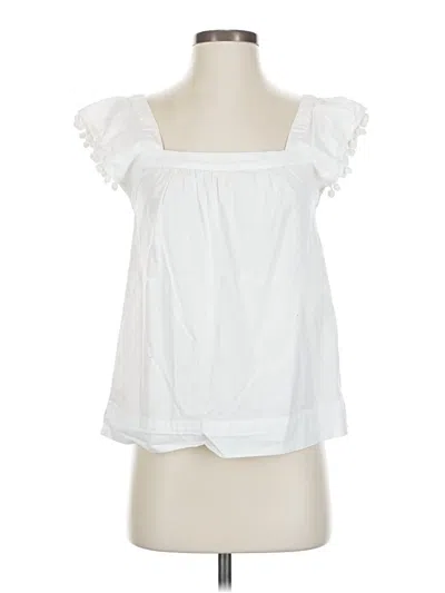 Pre-owned J.crew Factory Store Short Sleeve Top White Square Neckline Tops
