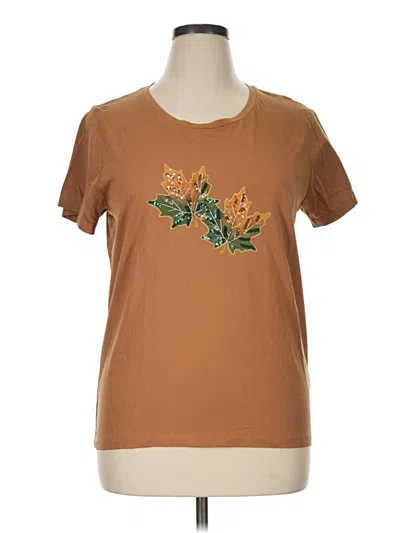 Pre-owned J.crew Factory Store Short Sleeve T-shirt In Brown
