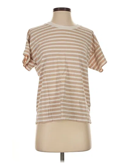 Pre-owned J.crew Factory Store Short Sleeve T-shirt In Tan