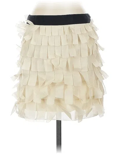Pre-owned J.crew Factory Store Silk Skirt In White