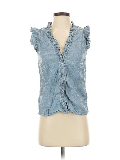 Pre-owned J.crew Factory Store Sleeveless Blouse In Blue