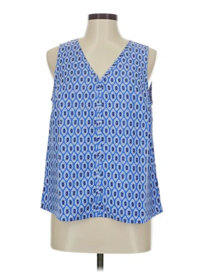 Pre-owned J.crew Factory Store Sleeveless Blouse In Blue
