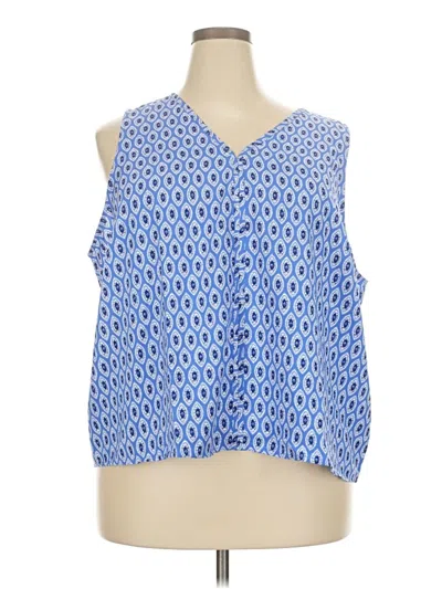 J.crew Factory Store Sleeveless Blouse In Blue