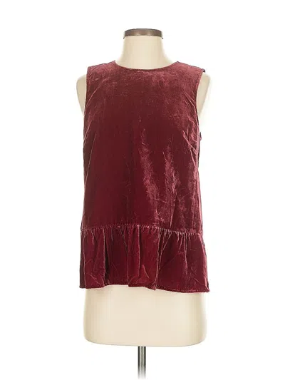 Pre-owned J.crew Factory Store Sleeveless Blouse In Burgundy