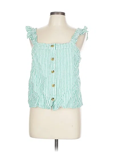 Pre-owned J.crew Factory Store Sleeveless Blouse In Green