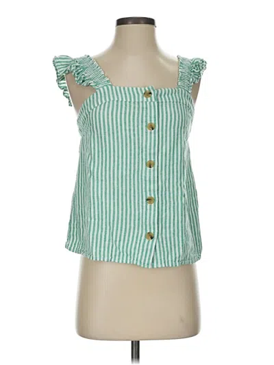 Pre-owned J.crew Factory Store Sleeveless Blouse In Green