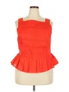 J.crew Factory Store Sleeveless Blouse In Orange