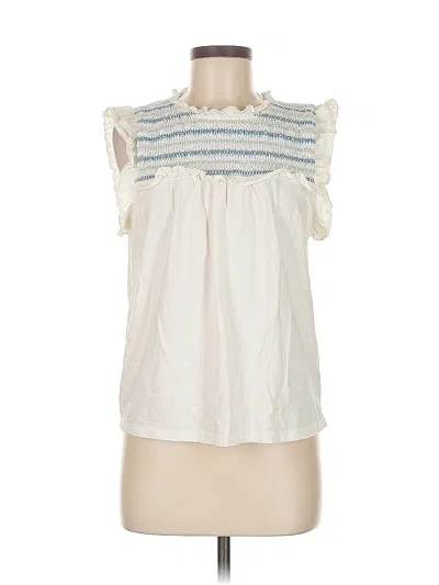 Pre-owned J.crew Factory Store Sleeveless Blouse In White