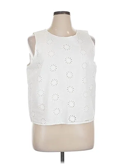J.crew Factory Store Sleeveless Blouse In White
