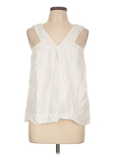 Pre-owned J.crew Factory Store Sleeveless Blouse In White
