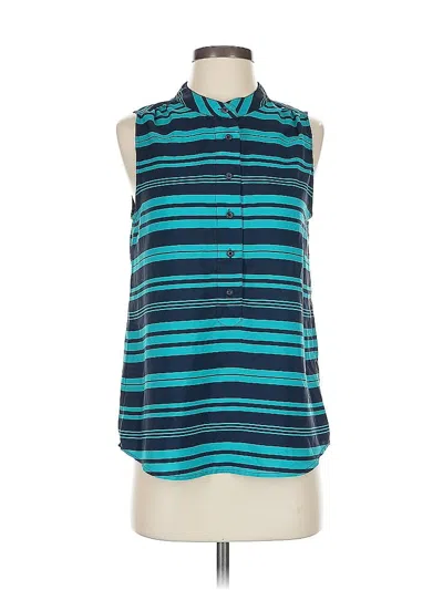 Pre-owned J.crew Factory Store Sleeveless Button Down Shirt In Blue