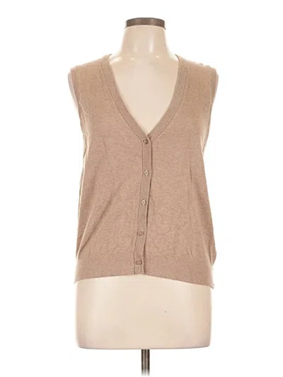 Pre-owned J.crew Factory Store Sleeveless Button Down Shirt In Brown
