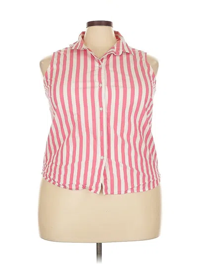 Pre-owned J.crew Factory Store Sleeveless Button Down Shirt In Pink