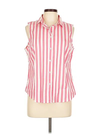 Pre-owned J.crew Factory Store Sleeveless Button Down Shirt In Pink