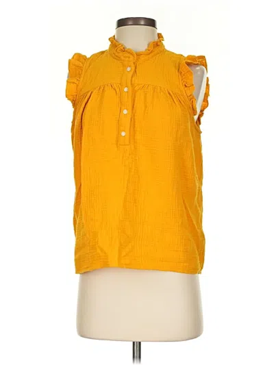 Pre-owned J.crew Factory Store Sleeveless Button Down Shirt In Yellow