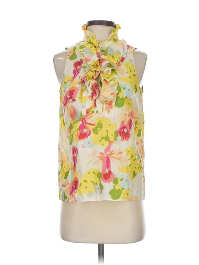 Pre-owned J.crew Factory Store Sleeveless Silk Top Yellow Halter Neckline Tops