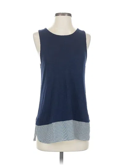Pre-owned J.crew Factory Store Sleeveless Top Blue Scoop Neck Tops