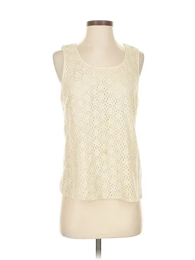 Pre-owned J.crew Factory Store Sleeveless Top Ivory Scoop Neck Tops In White