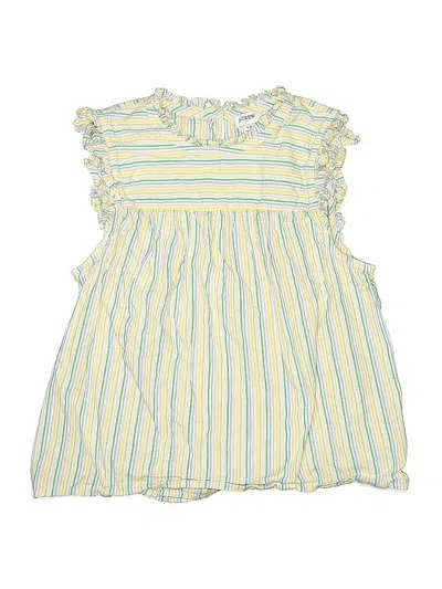 Pre-owned J.crew Factory Store Kids' Sleeveless Top Yellow Ruffles Neckline Tops