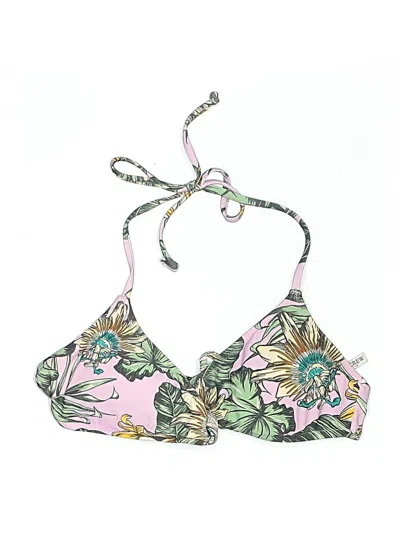 Pre-owned J.crew Factory Store Swimsuit Top Pink Floral Pattern Swimwear