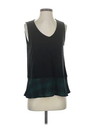 Pre-owned J.crew Factory Store Tank Top Black Plunge Neckline Tops