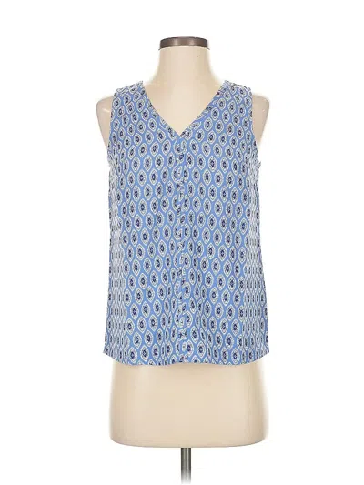 Pre-owned J.crew Factory Store Tank Top Blue Graphic Pattern V-neck Tops