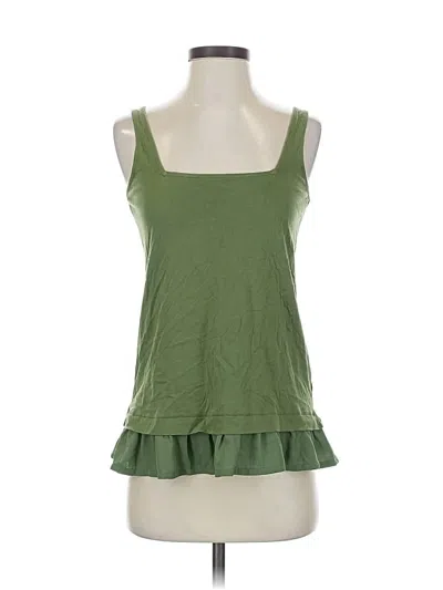 Pre-owned J.crew Factory Store Tank Top Green Square Neckline Tops