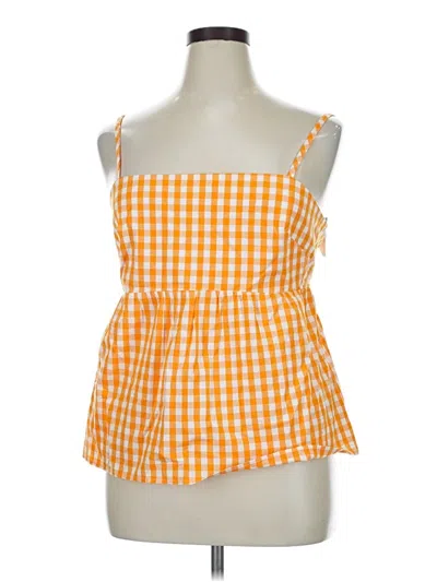 J.crew Factory Store Tank Top Orange Square Neckline Tops