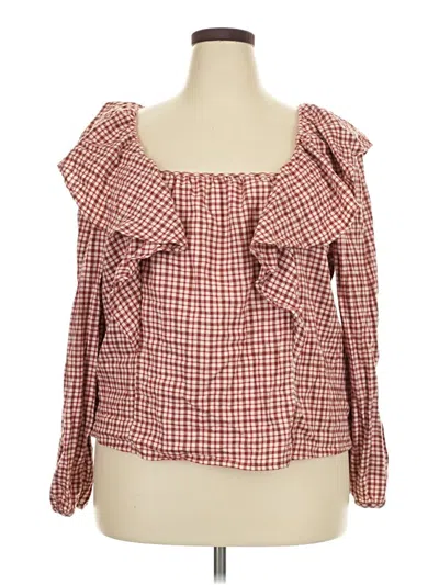 J.crew Factory Store Tank Top Red Square Neckline Tops In Brown